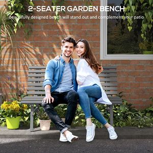 Panca esterna leggera in alluminio grigio con sedile a doghe per Patio moderno o aree del parco - Product Image 4