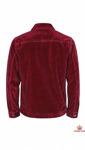 Veste en velours côtelé Mehrun pour homme, col rabattu, fermeture à boutons - Product Image 5