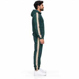 Conjunto Deportivo Unisex con Capucha, Verde Beige, Ecológico, Resistente al Viento, 100% Nailon, Ligero, Transpirable, Ropa Deportiva Informal para Exteriores - Product Image 3