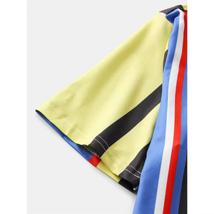 T-shirt pour homme à prix bas et de haute qualité, imprimé par sublimation, respirant, coupe classique, 300g polyester/coton, col rond, manches courtes, personnalisé - Product Image 4