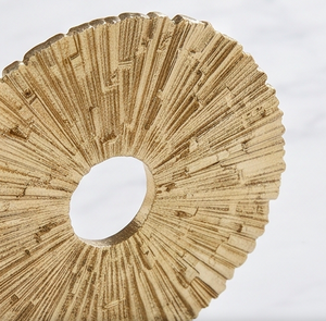 Art Deco <b>Gold</b> Plated Circular Abstract Tabletop Sculpture With Black Base For Home Art <b>Decor</b> <b>Living</b> <b>Room</b> Office Bedroom - Product Image 2