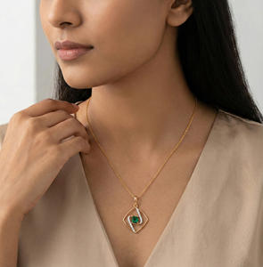 จี้เพชรแท้ 0.07 กะรัต ทรงกลมเจียระไนแบบบริลเลียนท์ สี H-I ความสะอาดระดับ VS-SI ตัวเรือนทองคำแท้ ดีไซน์เรียบหรูสำหรับผู้หญิง - Product Image 1