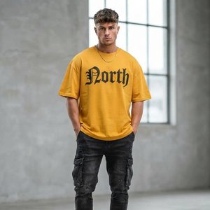 Camiseta Oversize Personalizada para Hombre con Pedrería, Algodón Premium, Corte Holgado, Estilo Urbano Casual, Hombro Caído, Manga Corta - Product Image 4