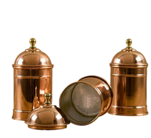 Hammered Metal Canisters Set With Lids Airtight Food <b>Storage</b> <b>Containers</b> <b>For</b> <b>Kitchen</b> Vintage Design Cylinder Shape Canister - Product Image 4