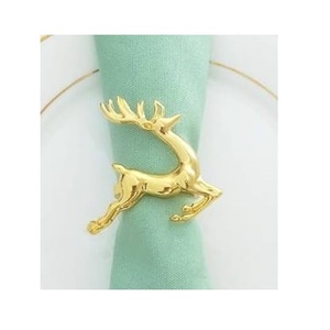 <b>Wedding</b> Dinner <b>Table</b> <b>Top</b> <b>Decoration</b> Embossed Design Napkin Ring Brass Metal Golden Finishing Tissue Holder Ring - Product Image 1