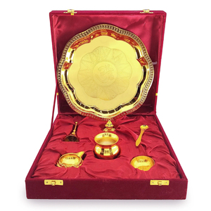 <b>Marvelous</b> Design Silver Plated Pooja Thali Set Traditional Indian Wedding Return <b>Gifts</b> & Diwali Decorative Puja Plate with Diya - Product Image 6