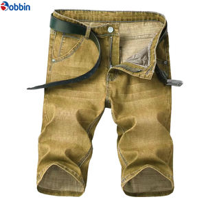 กางเกงยีนส์ขาสั้นผู้ชายสั่งทำ กางเกงยีนส์ขาสั้นผู้ชายแฟชั่นสตรีทแวร์ฤดูร้อนทรงตรงหลวม กางเกงยีนส์ขาสั้นสำหรับผู้ชาย - Product Image 2