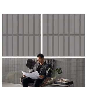 Carreaux muraux architecturaux 300x300 en porcelaine émaillée sculptée, texture de luxe, pour la décoration intérieure des espaces commerciaux et les halls d'accueil - Product Image 3