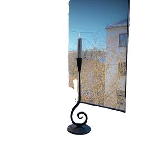 Vintage Iron Candle Holder with <b>Coiled</b> Base Perfect for Home Restaurant and Festive Tableware Decor and Lighting Use - Product Image 1