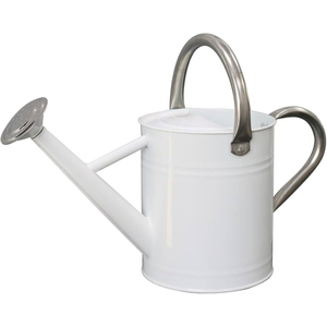 Stylish Galvanized Watering Can Rustic Outdoor <b>Garden</b> Decor With Long Spout & Large Loop Handle Distressed Grey Steel Finish - Product Image 4