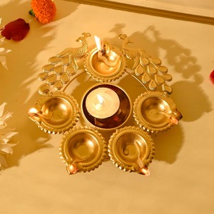 Polished Metal Urli Bowl Traditional Finish Floating Flower Diya Decorative Centerpiece <b>Temple</b> Use - Product Image 2