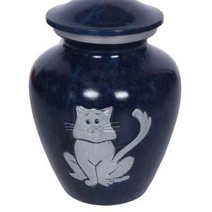 โกศโลหะรูปแมวสีเงินสลักรูปแมวใส่ศพสำหรับสัตว์เลี้ยงใส่เถ้ากระดูกสุนัขและแมว - Product Image 2