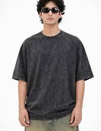 เสื้อยืดคอตตอน 100% ทรงบ็อกซี่ รุ่นวินเทจ ล้างสีแบบแอซิดวอชพิเศษ - สีดำ ดีไซน์ดิสเทรส สำหรับปี 2026 - Product Image 2
