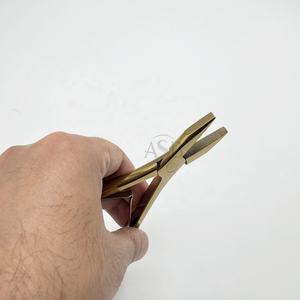 Alicates de presión de microcuentas de calidad superior de 7 pulgadas, herramienta de extensiones de cabello de nariz plana chapada en oro, herramienta de extensión de cabello de grado de salón - Product Image 4