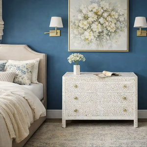 ILAHI's Bone Inlay <b>Drawer</b> Modern Design Agate Detailing <b>Storage</b> Portable Home Furniture - Product Image 1