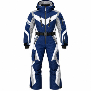 Custom Unisex Adult One-Piece Ski Suit Hooded Waterproof Breathable Snowsuit Insulated Ski <b>Jumpsuit</b> Winter Outdoor <b>Sports</b> Wear - Product Image 2