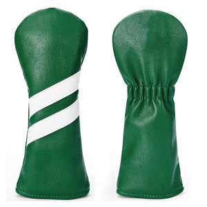 Housse de protection pour clubs de golf en cuir PU vert avec rayures blanches pour driver, fairway wood et hybride - Product Image 2