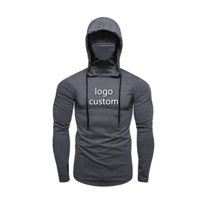 Sweat-shirt à capuche pour homme, coupe ajustée, manches longues, logo personnalisé, respirant, en polyester tricoté, décontracté, pour l'automne - Product Image 1