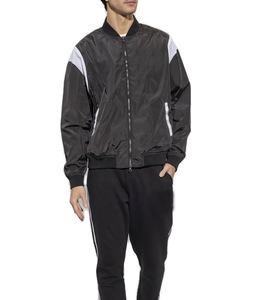 Blouson aviateur en nylon pour homme, personnalisé OEM, style urbain, avec col montant enduit, broderie de logo sur le devant et motif de teinture. - Product Image 4