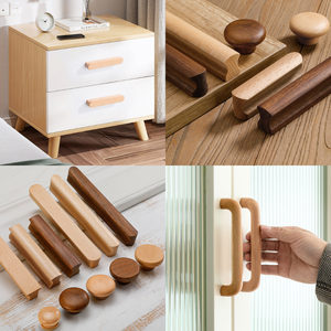 Wooden Cabinet Handle Bar <b>Rustic</b> Furniture Pull Kitchen Drawer Handle Durable Solid Wood Design Solid Wood Handle - Product Image 4