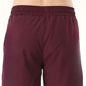 Shorts de padel en molleton pour hommes, rouge bordeaux, décontractés, taille élastique avec cordon de serrage, pour l'entraînement de padel et de tennis, vente en gros - Product Image 4