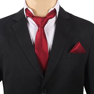 Corbata Benon Solid Maroon Self Squared Poliéster Corbata - Product Image 3