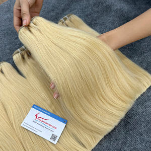 Extensions de cheveux vietnamiens blonds de qualité supérieure, tissées à la machine, 100% Remy, double épaisseur, cuticules alignées, pour salons et vente en gros - Product Image 3