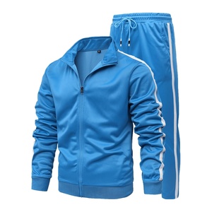 Trajes de chándal deportivos transpirables para hombre, conjunto de 2 piezas con cremallera completa, equipo deportivo de entrenamiento informal, ropa deportiva sólida, multicolor, Primavera - Product Image 5