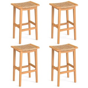 Taburete de Bar Tejido sin Respaldo con Asiento de Ratán - Muebles de Exterior Ecológicos y Duraderos para Restaurantes - Product Image 2
