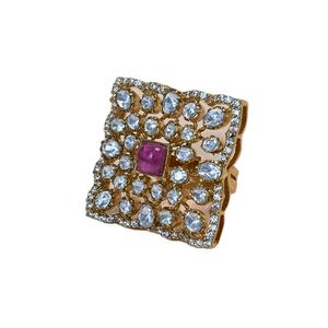 Ampliamente suministrado, el mejor en venta, diseño elegante moderno, anillos de piedra Polki blanca para mujer con base de Plata de Ley 925 para compradores a granel - Product Image 1