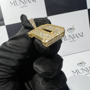 Collar de Plata 925 con Colgante de Letra con Logotipo Iced Out, con Moissanita que Pasa el Test de Diamante, Estilo Hip Hop para Mujer, Joyería Fina con Letra Personalizada - Product Image 3