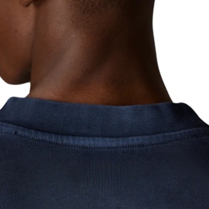 Camiseta de Manga Larga para Hombre, Color Azul Marino, Cuello Redondo, Algodón, Estilo Casual, Urbano, Aspecto Vintage Suave - Product Image 4