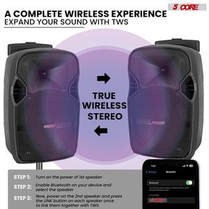 Casa attiva 10 pollici PA portatile per Bluetooth Party Speaker con 2 microfoni senza fili per Karaoke Boombox uso - Product Image 2