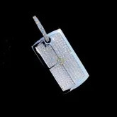 SHRAMAN DIAMOND <b>Custom</b> 925 Sterling Silver Rhodium Plated Unisex Hip Hop Jewelry Iced Rectangle Pendants Charms Moissanite Party - Product Image 2