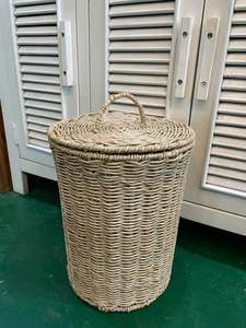 Natural <b>Wicker</b> Rattan <b>Basket</b> Made in Vietnam Handwoven Organizer for <b>Laundry</b> Clothes Toys Plants Books and Home Decor - Product Image 3