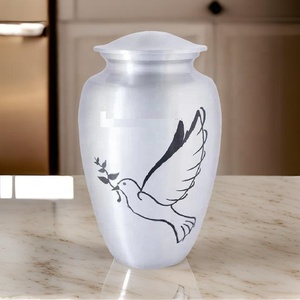 Silver Cremation <b>Urn</b> Pigeon Memorial Keepsake <b>Human</b> <b>Ashes</b> Secure Lid Customized Design Wholesale Low Price Funeral Burial Jar - Product Image 5