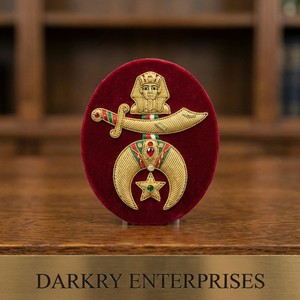 Insignia Redonda Personalizada de Alambre de Oro con Doble Águila del 32º Grado Masónico, Rito Escocés, Bordado a Mano, Fabricante de Insignias - Product Image 4