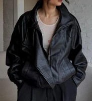 Veste pour femme de qualité supérieure, élégante, personnalisable, en cuir PU avec fermeture éclair, pour l'hiver, vente en gros, vêtements de mode pour femmes