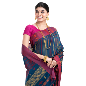 Soft & Light Weight New Collection Pure Handloom <b>Red</b> black white Buti Cotton <b>Saree</b> with Fancy Design for Wedding Use From India - Product Image 1