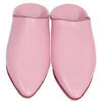 Chaussons Pointu Rose Marocain Babouches en Cuir pour Homme