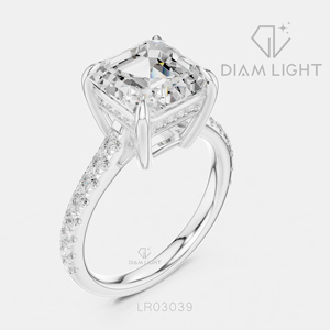 แหวนเพชรทรง Asscher น้ำหนัก 3.78 กะรัต ดีไซน์หรูหรา ผลิตในห้องปฏิบัติการ ตัวเรือนทองคำขาว 14K พร้อมใบรับรอง IGI สี F+ ความสะอาด VS+ เหมาะสำหรับเป็นของขวัญสำหรับผู้หญิง - Product Image 2