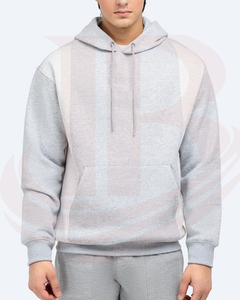 Sweat-shirt à capuche gris clair pour homme, coupe classique, en coton French Terry, avec poche kangourou, décontracté, manches longues, pour tous les jours - Product Image 5