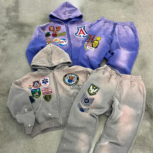 ชุดกีฬาผู้ชายผ้าฟลีซคอตตอนคุณภาพสูง 100% ยอดนิยม พิมพ์ลายตัวอักษร DTG กางเกงขายาวทรงตรง - Product Image 1