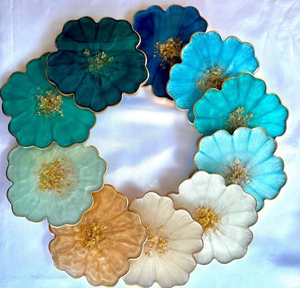 Beautiful Marble Resin Coaster Set with Art Deco Design Lightweight for Dining & <b>Coffee</b> Tables Party Decor - Product Image 1