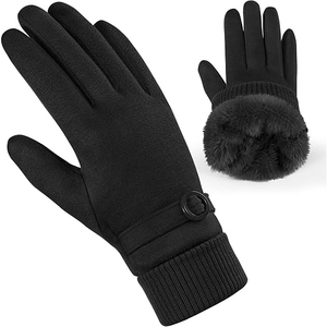 Classic Fashion Leather <b>Gloves</b> For Men With <b>Warm</b> Wool Lining And Touchscreen Fingertips For Winter Driving - Product Image 1