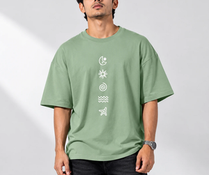 Low MOQ High-Grade 240 GSM 100% Cotton Heavyweight Summer T-Shirt for Men Custom Oversized <b>Drop</b> Shoulder Graphic Print Quick-Dry - Product Image 5