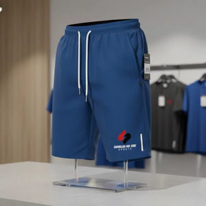 Pantalones Cortos Deportivos de Algodón para Hombre, Cintura Elástica, Ligeros, Transpirables, para Gimnasio y Entrenamiento, Logotipo Personalizado, Venta al Por Mayor - Product Image 3
