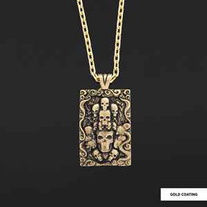 Collar con Colgante de Calavera BOJ 02, Collar con Tres Calaveras, No Vea, No Oiga, No Hable, Precio Bajo - Product Image 4