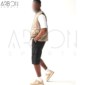 Shorts cargo en toile pour homme, avec impression de logo personnalisé, nouvelle collection, couleur noire classique, multi-poches, résistants, pour l'extérieur, à porter en été - Product Image 2