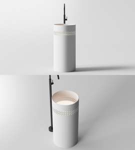 Baignoire autoportante en pierre artificielle écologique effet diamant avec hydromassage intégré, longueur 1,6 m, vidange central, capacité 20 gallons, pour appartement - Product Image 4